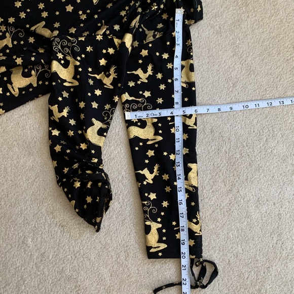 Onque Casual Black Gold Long Sleeve Reindeer Christmas Light Sweater Shirt XL - Picture 11 of 12